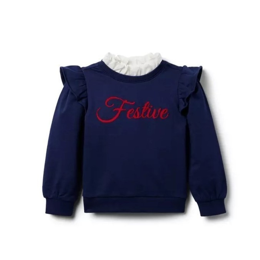 Janie and Jack Festive Ruffle Sweatshirt Size 6 to 12 Month